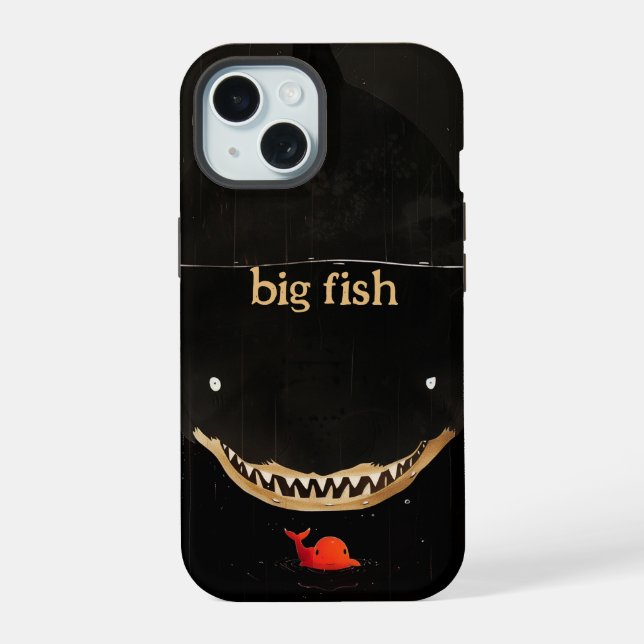 Big Dark Shark iPhone 15 Case (Back)