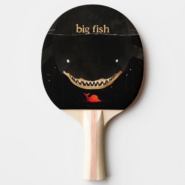 Big Dark Shark Ping Pong Paddle (Front)