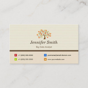 Big Data Analyst - Elegant Tree Symbol Business Card