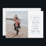 Big day bold date light blue photo save the date<br><div class="desc">With a bold date in a light blue colour and lots of space for custom text with all your wedding details,  this save the date card also has a place for a single vertical engagement photo. The back is a coordinating beige cream colour with stripes.</div>