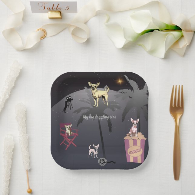 Big Dazzling Star  Paper Plate (Wedding)