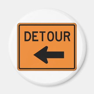 Big Detour Left Street Sign Magnet