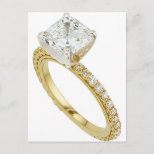 Big Diamond Engagement Ring Hint Hint Announcement Postcard