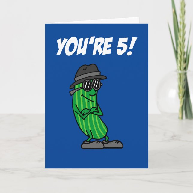 Big Dill 5th Birthday Pickle Pun Card (Front)