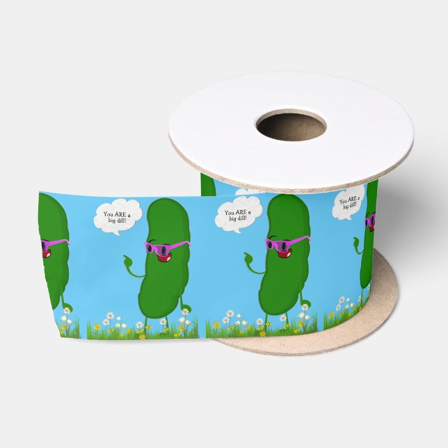 Big Dill Pickle Birthday Humour Satin Ribbon (Spool)