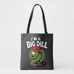 Big Dill Pickle Jar Graphic for Pickle Lovers Tote Bag