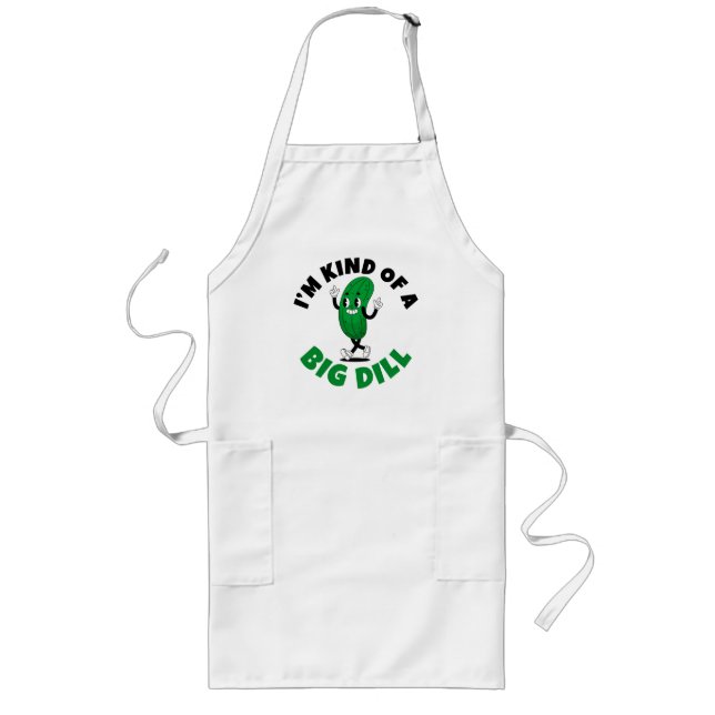 Big Dill Pickle Pun Women's Basic T-Shirt Long Apron (Front)