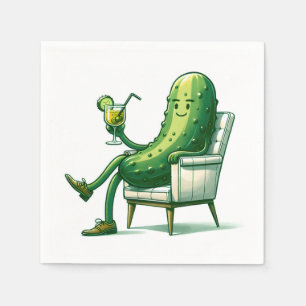 Big Dill Pickle With a Cocktail Napkin