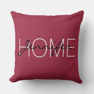 Big dip o'ruby colour home monogram throw pillow