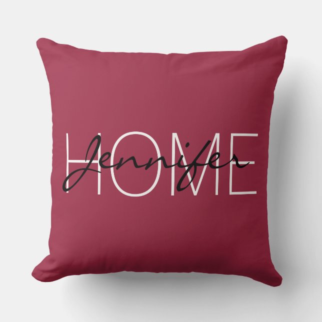 Big dip o'ruby colour home monogram throw pillow (Front)