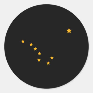 Big Dipper Alaska State Flag Statet Piece Classic Round Sticker