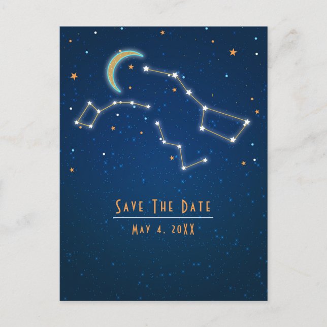 Big Dipper Star Gazing Constellation Save the Date Announcement Postcard (Front)