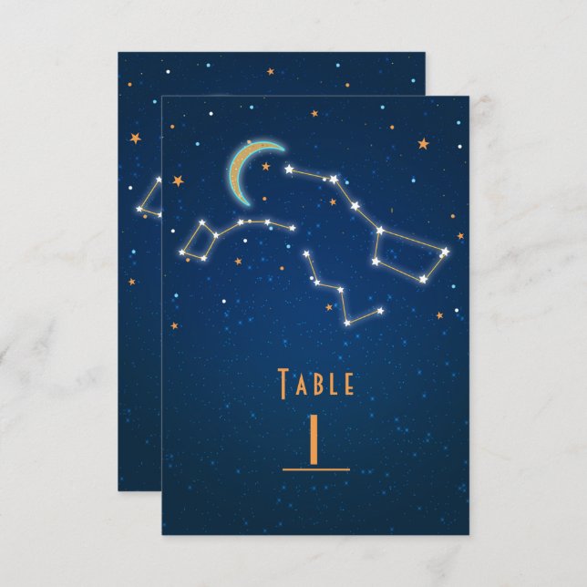 Big Dipper Star Gazing Constellation Table Number (Front/Back)