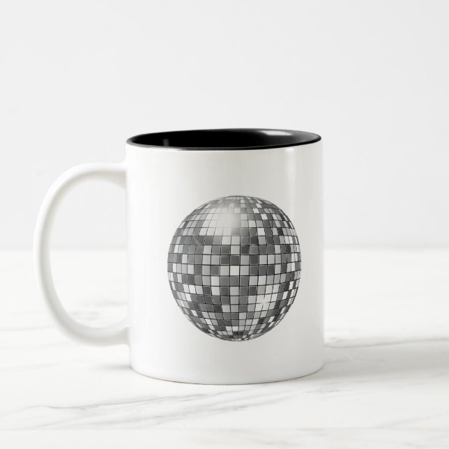 big disco ball Two-Tone coffee mug (Left)