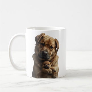 Big Dog Comforts Crying Tiny Puppy Mug