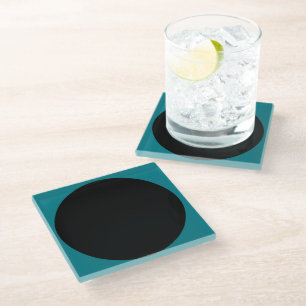 Big Dot black + your backg. & ideas Glass Coaster