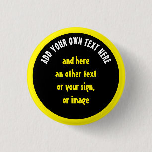 Big Dot black + your backg., text & ideas 1 Inch Round Button