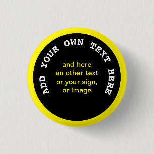 Big Dot black + your backg., text & ideas 1 Inch Round Button