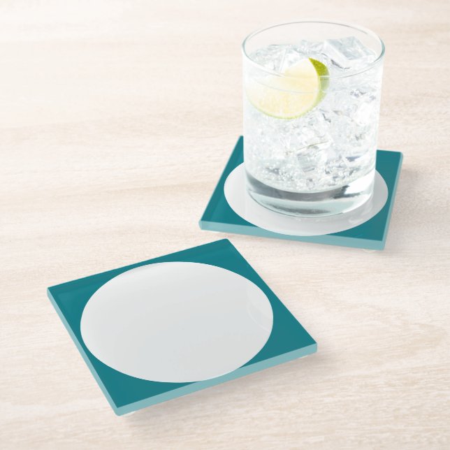 Big Dot white + your backg. & ideas Glass Coaster (Angled)