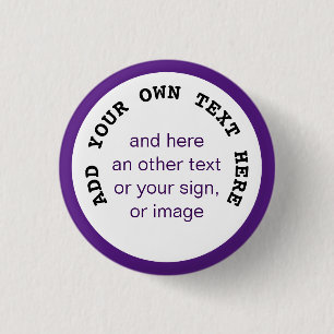 Big Dot white + your backg., text & ideas 1 Inch Round Button