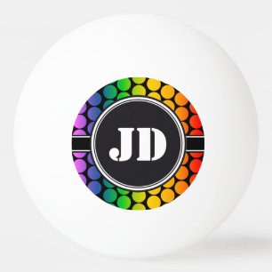 BIG DOTS coloured + your backgr. & text Ping Pong Ball
