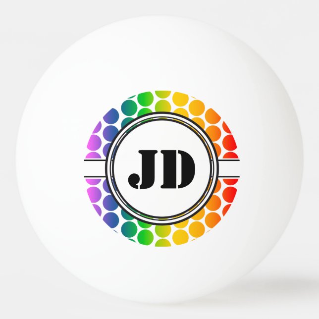 BIG DOTS coloured + your backgr. & text Ping Pong Ball (Back)