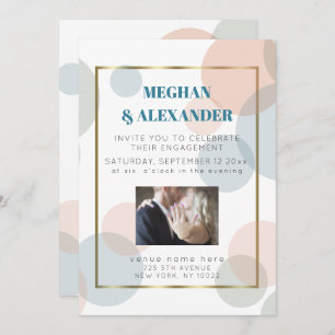 Big Dots Confetti Engagement Photo Frame Invitation