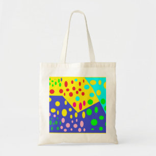 Big dots design in mixed colour bright fun tote bag