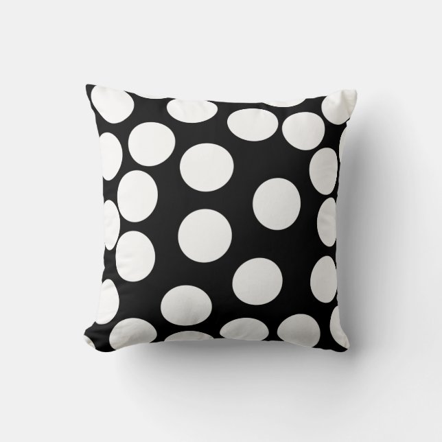 Big Dots in Black and White. Throw Pillow (Front)
