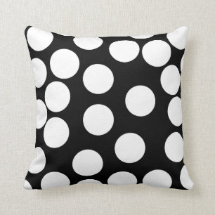 Big Dots in Black and White. Throw Pillow
