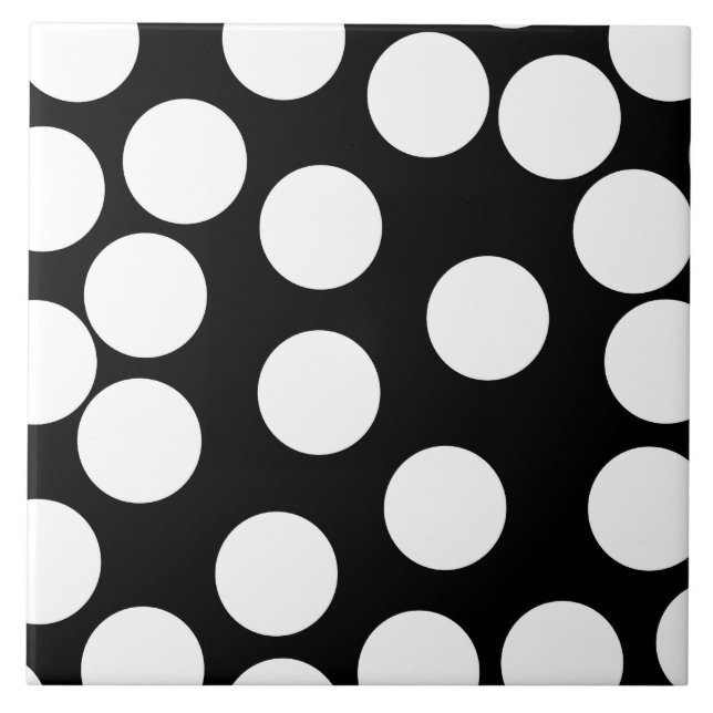 Big Dots in Black and White. Tile (Front)