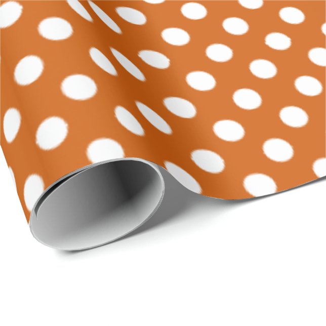 Big Dots Pattern Burnt Orange Wrapping Paper (Roll Corner)