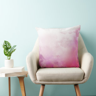 Big dreams and comfort pink marble design throw pillow