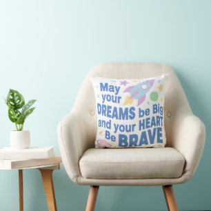 Big Dreams Encouragement for Little Kids Throw Pillow