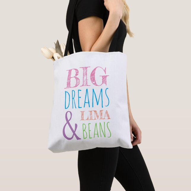 Big Dreams & Lima Beans Butterfly Tote Bag (Close Up)