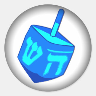 Big Dreidel Fade to Black Round Stickers