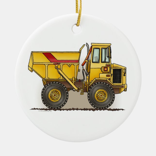 Big Dump Truck Ceramic Ornament (Front)