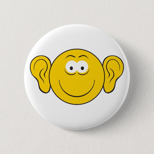 Big Ears Face 2 Inch Round Button (Front)