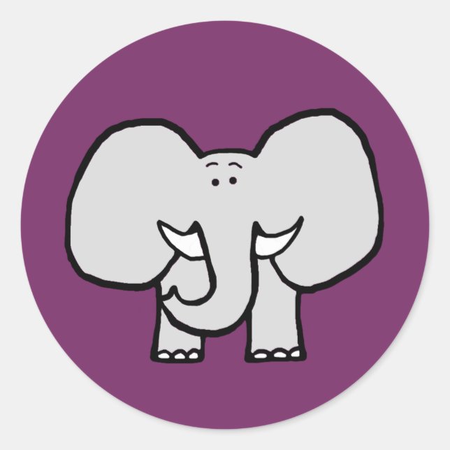 Big Ears the Elephant Purple Stickers (Front)