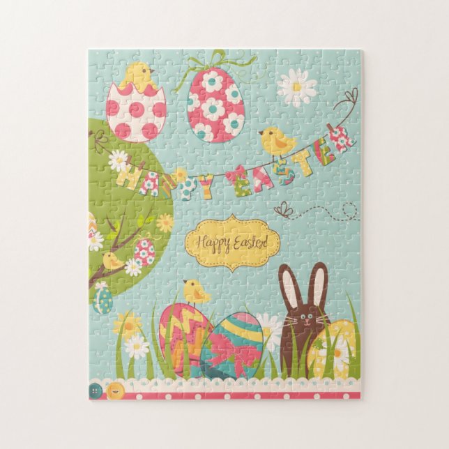 Big Easter set with cute chocolate rabbit Jigsaw Puzzle (Vertical)