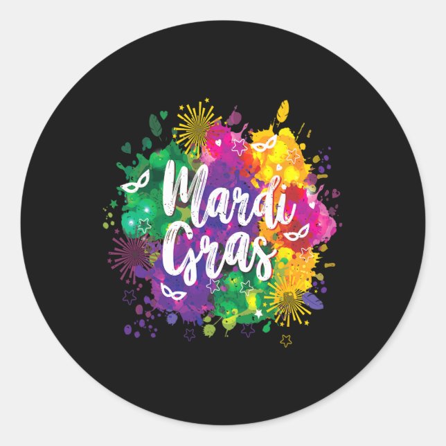 Big Easy Vibes Mardi Gras Fat Tuesday New Orleans  Classic Round Sticker (Front)