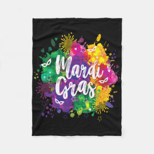 Big Easy Vibes Mardi Gras Fat Tuesday New Orleans Fleece Blanket