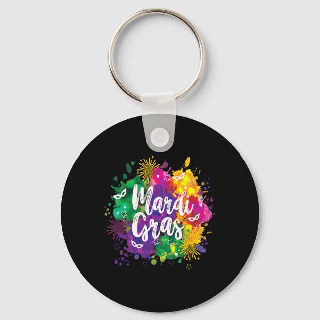 Big Easy Vibes Mardi Gras Fat Tuesday New Orleans  Keychain (Front)