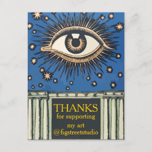 Big Eye Thanks, edit text Postcard