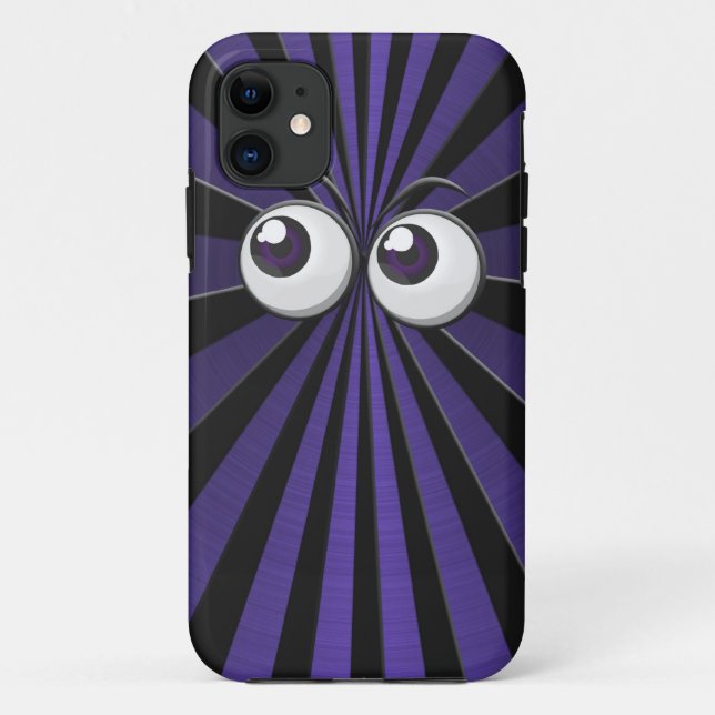 Big Eyeballs On Black and Purple Starburst Case-Mate iPhone Case (Back)