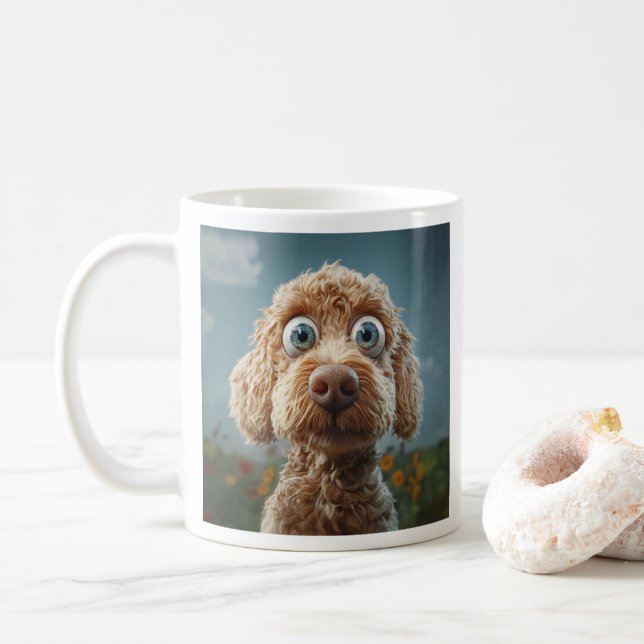 Big-Eyed Australian Labradoodle Coffee Mug (With Donut)