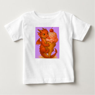 Big eyed baby fire dragon ice cream fantasy art T-Shirt