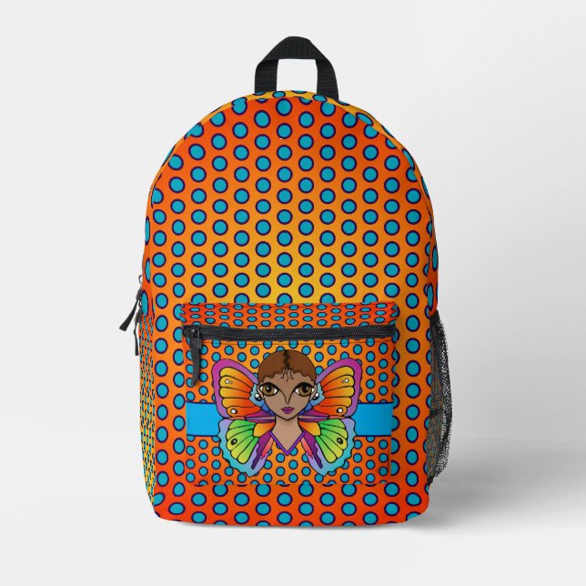 Big Eyes and Polka Dots Print Cut backpack (Front)