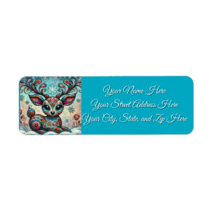 Big Eyes Christmas Reindeer Return Address