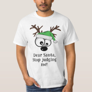 Big Eyes Green Hat Reindeer T-Shirt